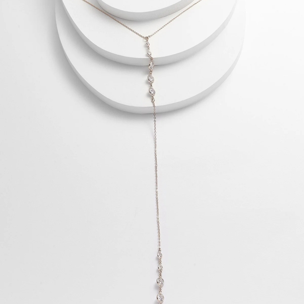 Elegant Rose Gold  Lariat Necklace
